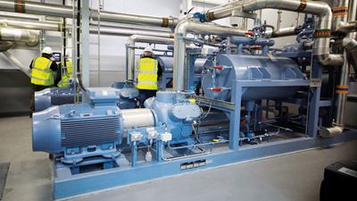 GEA heat pump system installed at Aurivo, based on GEA Grasso 65HP reciprocating compressor