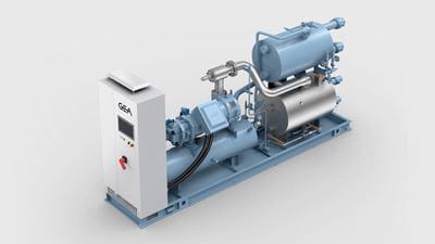 GEA BluX semi-hermetic ammonia chiller