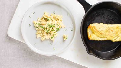 Scrambled egg made with egg altnerative