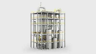 This image shows a 3D-Rendering of Sodium Bicarbonate Production