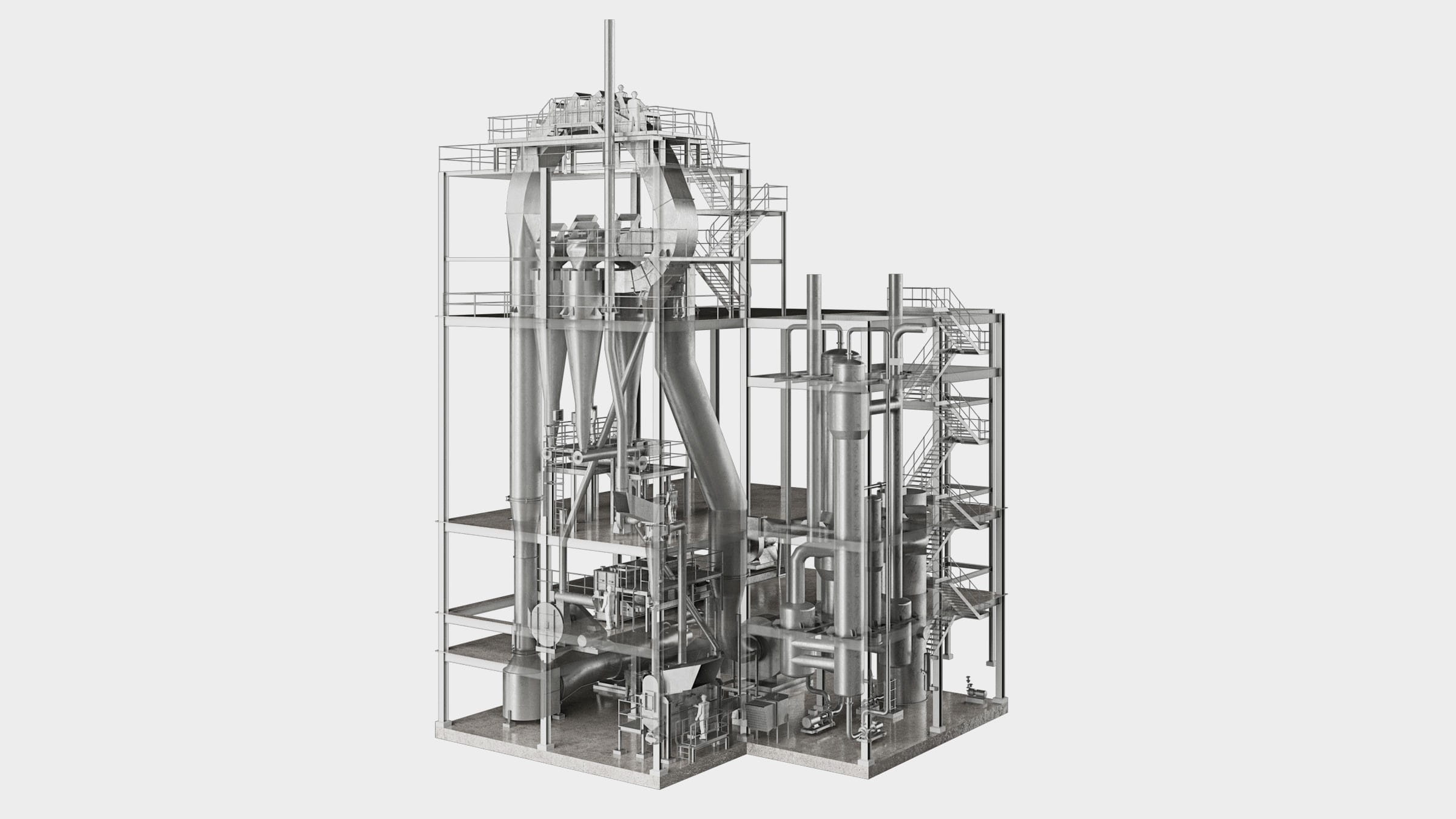 Feed type ring dryer with evaporator